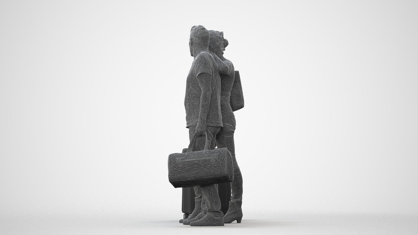 3D scanned senior woman couple casual, photorealistic archviz people for Enscape and SketchUp, square thumbnail