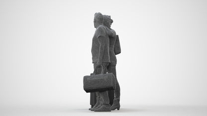 3D scanned senior woman couple casual, photorealistic archviz people for Enscape and SketchUp, square thumbnail