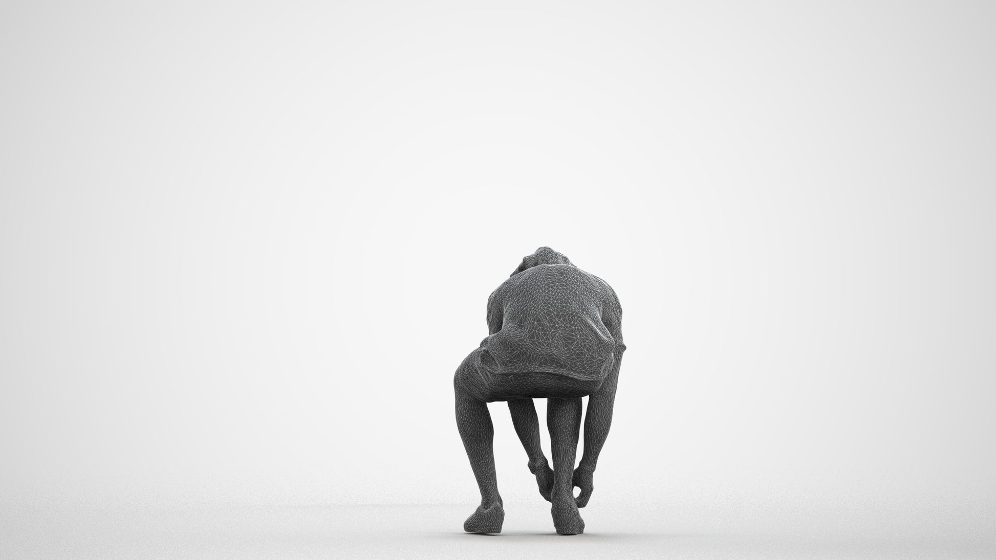 realistic 3D people man sport, render-ready for V-Ray and Corona, FBX OBJ, wireframe front view