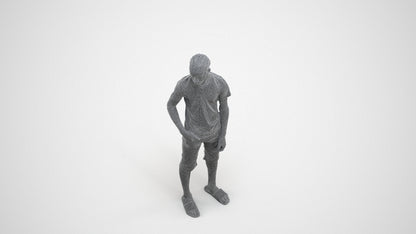 photogrammetry 3D boy casual kids, realistic human model archviz FBX, wireframe three-quarter view