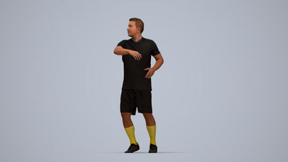 photogrammetry 3D man sport, realistic human model archviz FBX, top-down view render