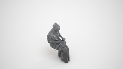 3D people model woman casual standing, scanned human for 3ds Max rendering, wireframe three-quarter view