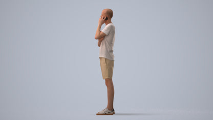 realistic 3D people man casual standing, render-ready for V-Ray and Corona, FBX OBJ, three-quarter view render
