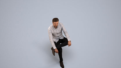 photogrammetry 3D man business, realistic human model archviz FBX, back view render