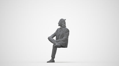 scanned 3D man formal formalaffairs, photogrammetry people for Enscape and V-Ray, wireframe back view