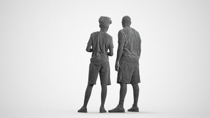 realistic 3D boy casual kids, scanned archviz people for Blender and 3ds Max, wireframe front view