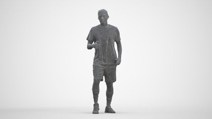 realistic 3D human man sport, archviz people FBX OBJ for Blender, three-quarter front view render