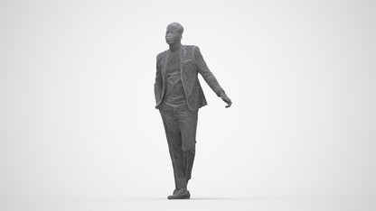 photogrammetry 3D man formal cycling, realistic human model archviz FBX, wireframe back view