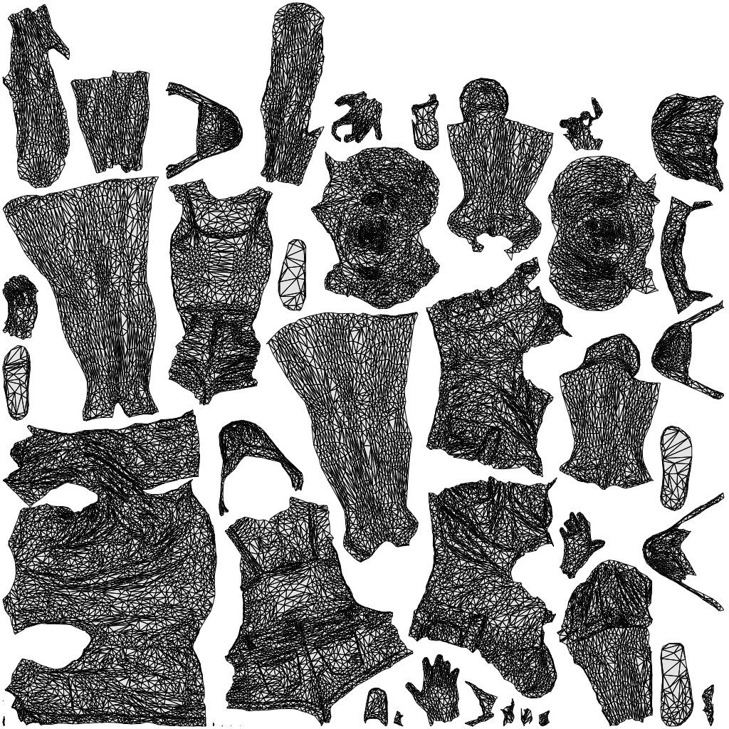 3D people model woman couple, scanned human for 3ds Max rendering, wireframe top-down view