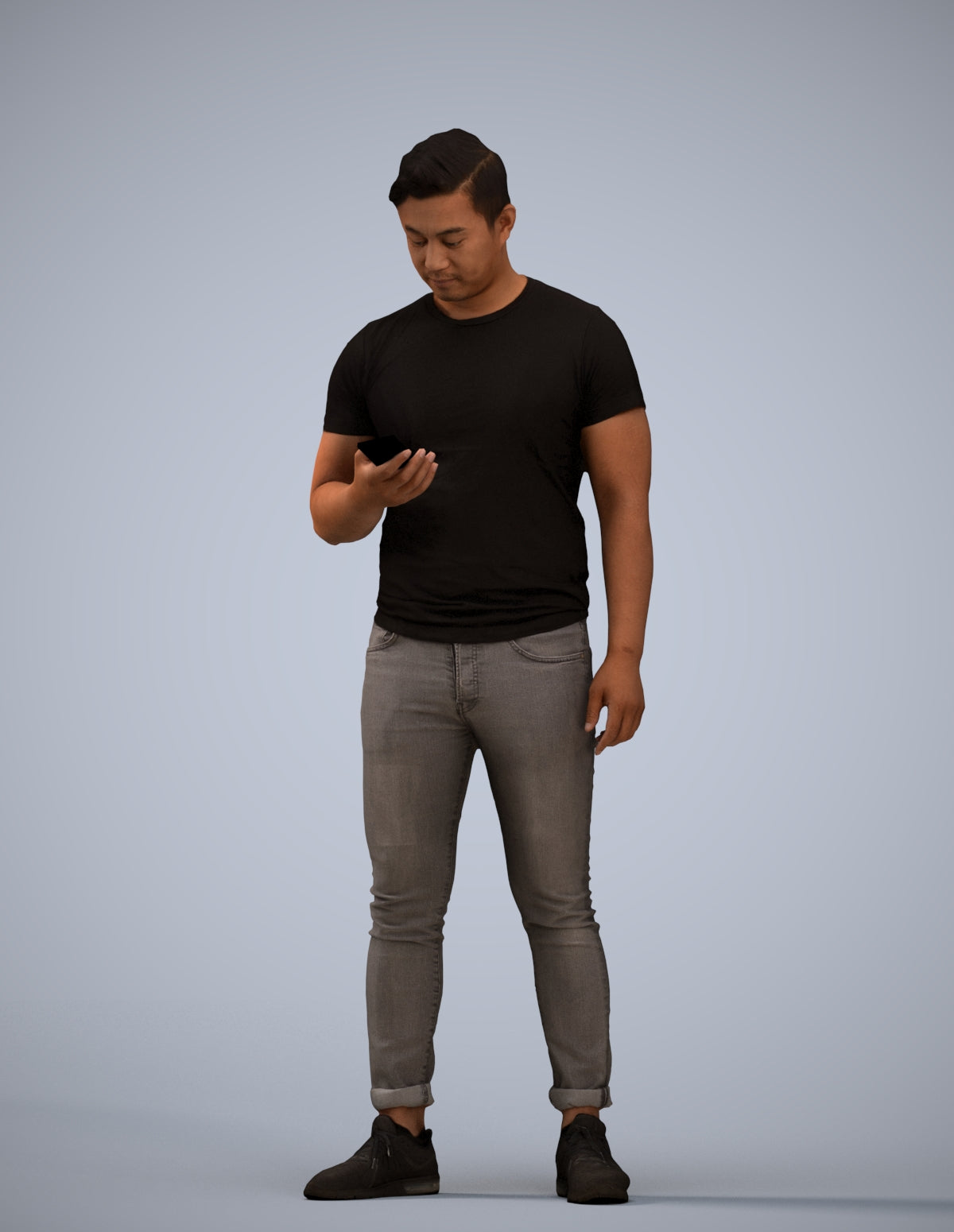 photogrammetry 3D man casual standing, realistic human model archviz FBX