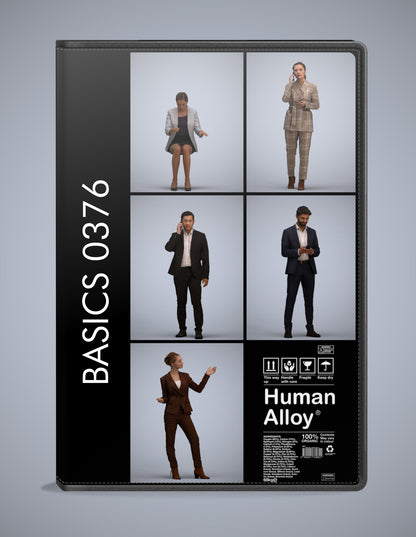 photogrammetry 3D people business collection, 5 realistic human models archviz FBX