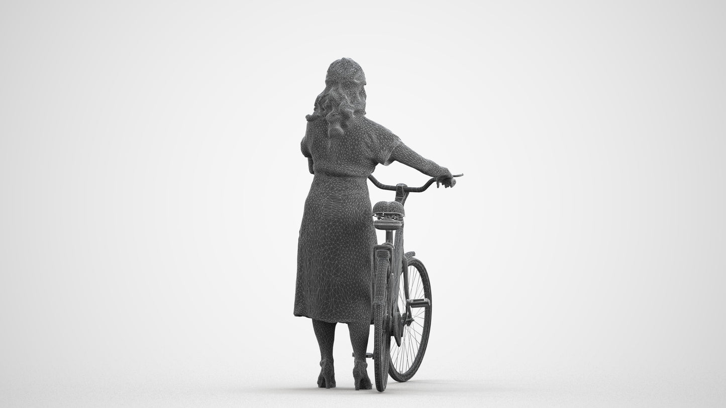 3D people model woman casual mix, scanned human for 3ds Max rendering, wireframe front view