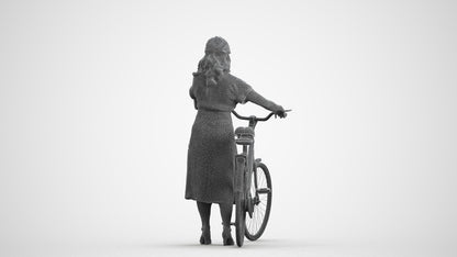 3D people model woman casual mix, scanned human for 3ds Max rendering, wireframe front view