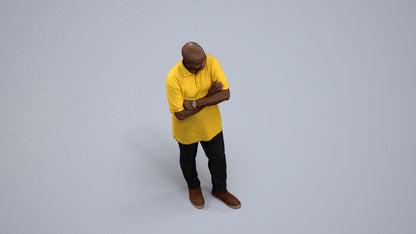 scanned 3D man casual standing, photogrammetry people for Enscape and V-Ray, back view render
