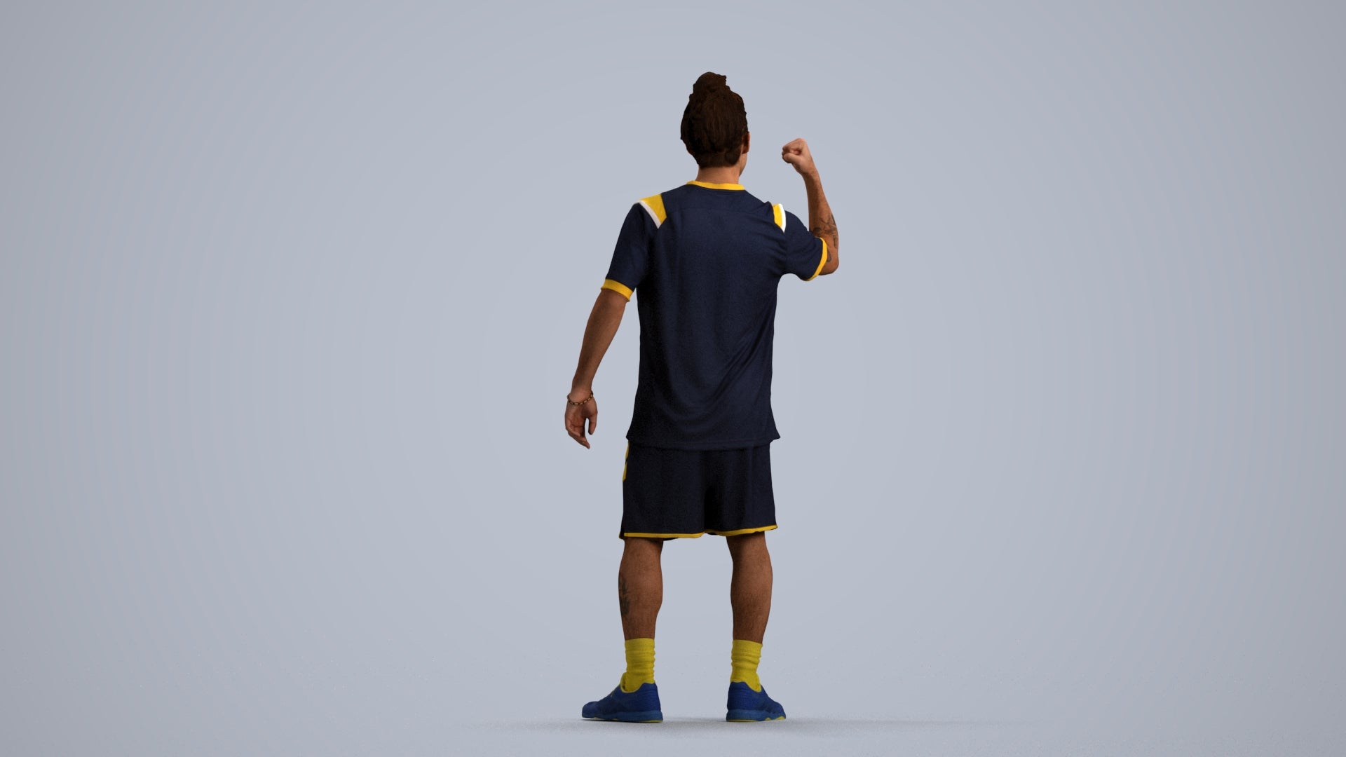 3D people model man sport, scanned human for 3ds Max rendering, front view render