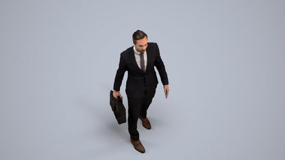 scanned 3D man formal business, photogrammetry people for Enscape and V-Ray, back view render