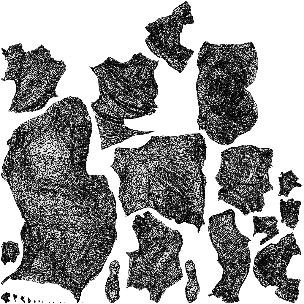 3D scanned woman sitting casual, photorealistic archviz people for Enscape and SketchUp, wireframe top-down view