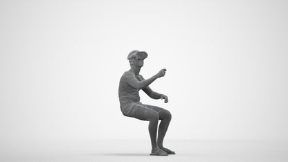 3D people model boy casual kids, scanned human for 3ds Max rendering, wireframe side view