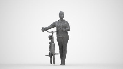 scanned 3D woman business walking, photogrammetry people for Enscape and V-Ray, wireframe back view