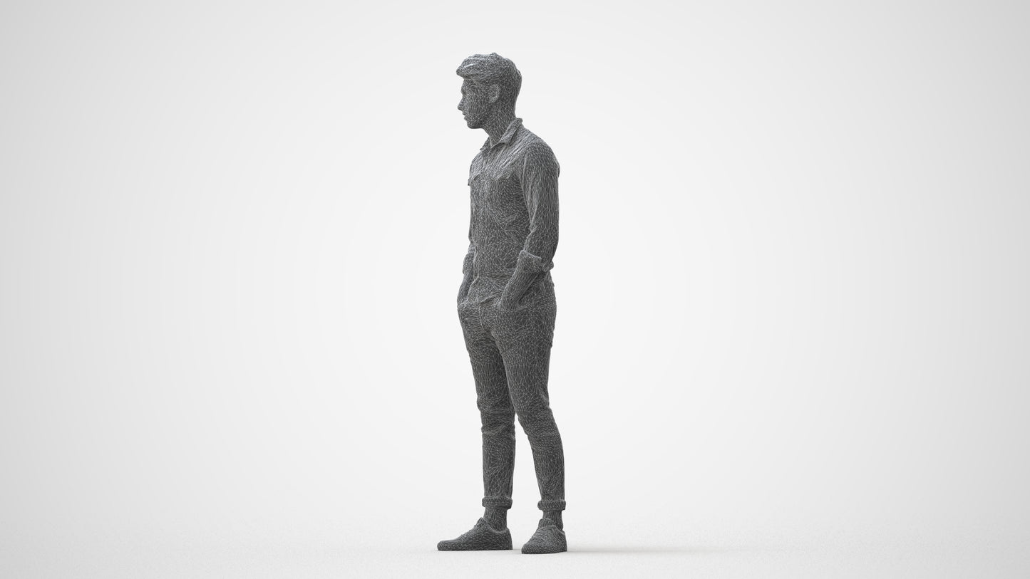 3D scanned man mix casual, photorealistic archviz people for Enscape and SketchUp, square thumbnail