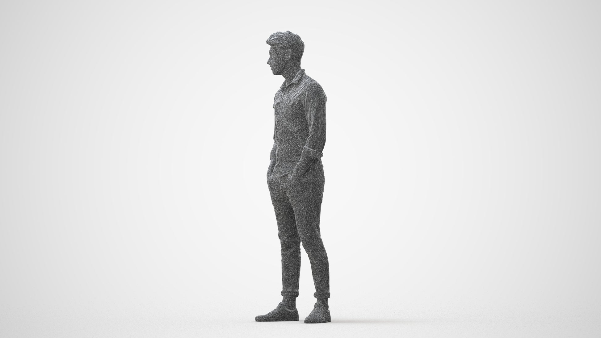 3D scanned man mix casual, photorealistic archviz people for Enscape and SketchUp, square thumbnail
