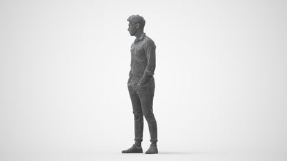 3D scanned man mix casual, photorealistic archviz people for Enscape and SketchUp, square thumbnail