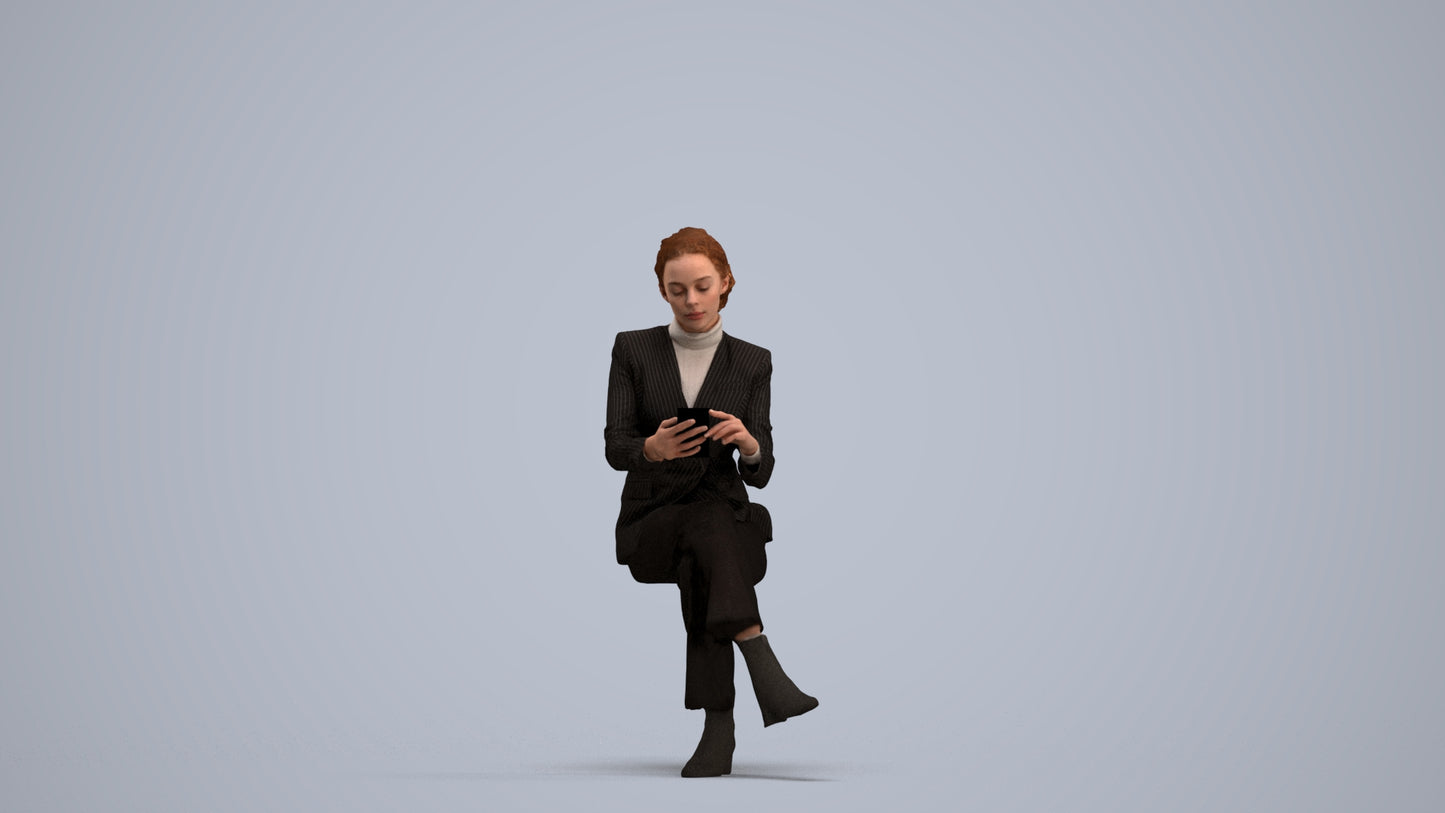 scanned 3D woman business, photogrammetry people for Enscape and V-Ray, standing pose render