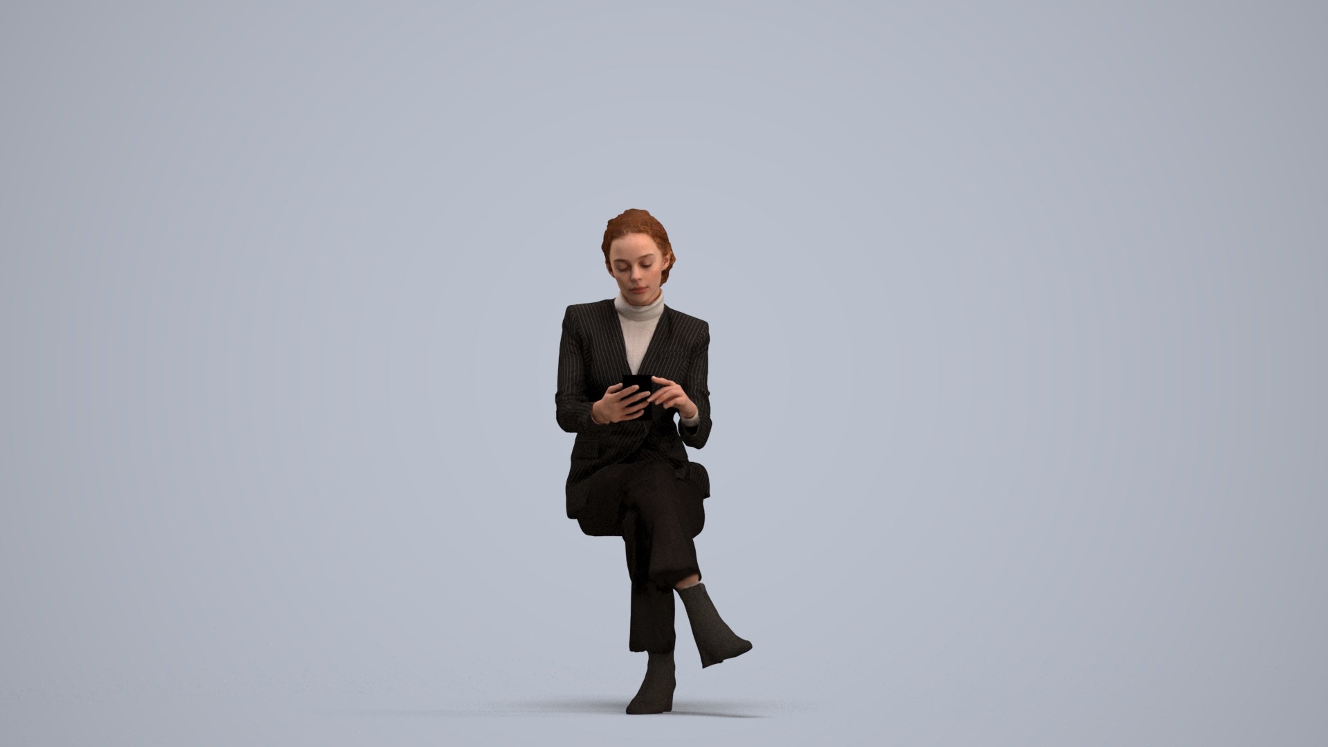 scanned 3D woman business, photogrammetry people for Enscape and V-Ray, standing pose render
