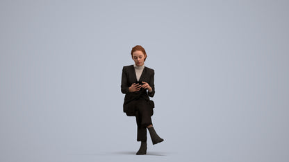 scanned 3D woman business, photogrammetry people for Enscape and V-Ray, standing pose render
