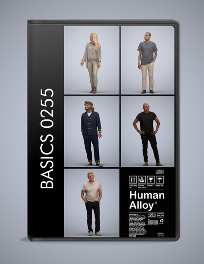 5 3D scanned people standing, photorealistic archviz pack for Enscape and SketchUp