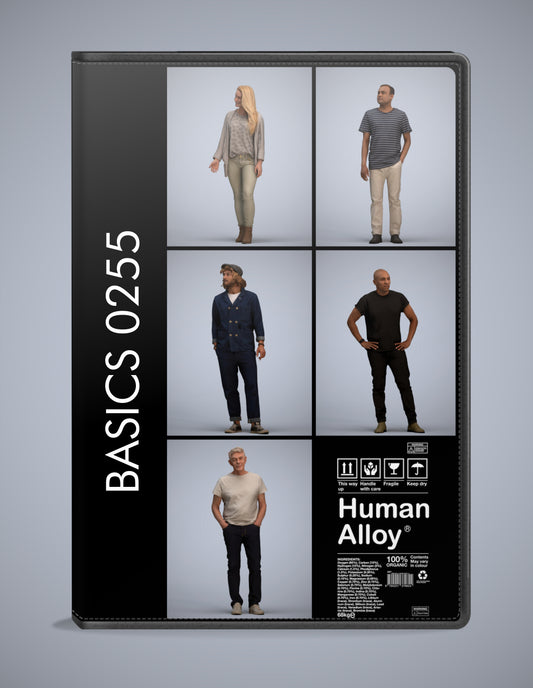5 3D scanned people standing, photorealistic archviz pack for Enscape and SketchUp
