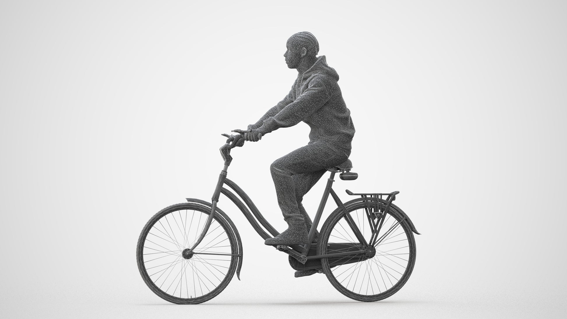 realistic 3D boy casual cycling, scanned archviz people for Blender and 3ds Max, square thumbnail