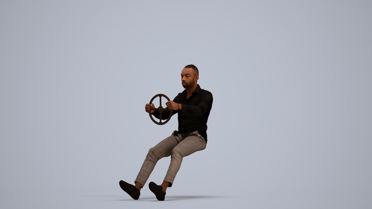 photogrammetry 3D boy casual driving, realistic human model archviz FBX, standing pose render