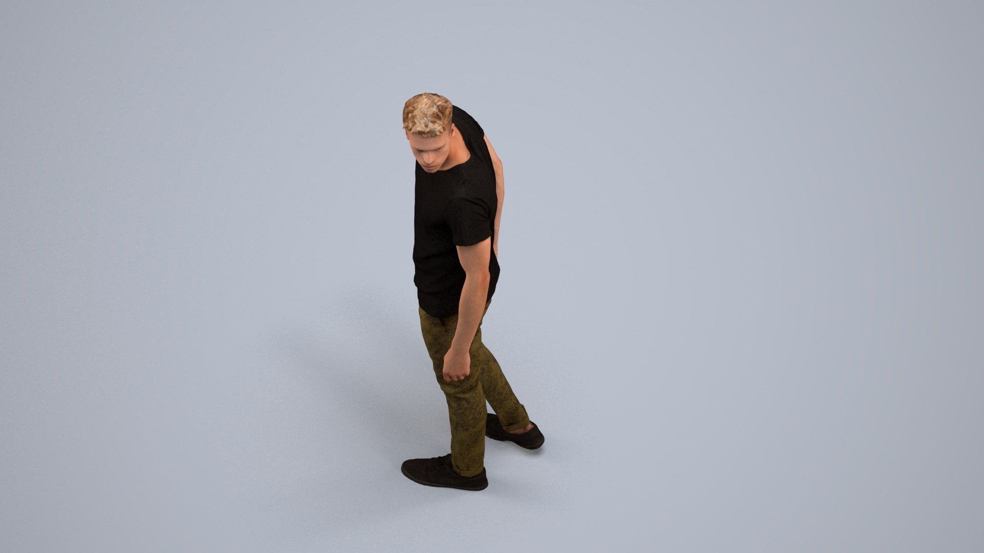 3D scanned man mix casual, photorealistic archviz people for Enscape and SketchUp, back view render