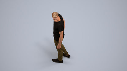 3D scanned man mix casual, photorealistic archviz people for Enscape and SketchUp, back view render