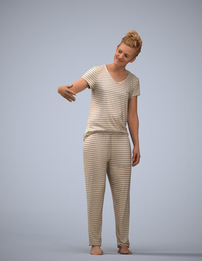 photogrammetry 3D woman bathroom, realistic human model archviz FBX