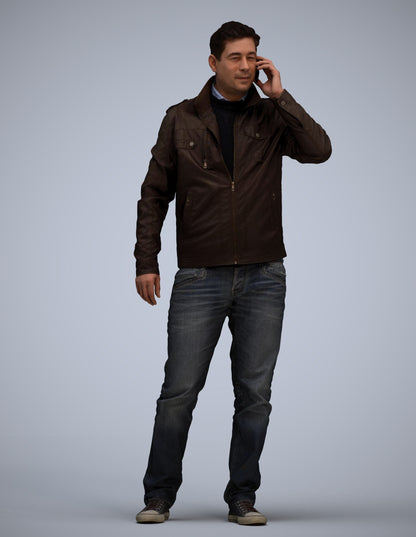 realistic 3D people man casual standing, render-ready for V-Ray and Corona, FBX OBJ