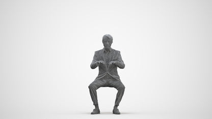 scanned 3D man business, photogrammetry people for Enscape and V-Ray, three-quarter front view render
