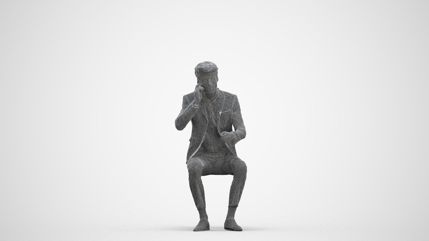 realistic 3D man business, scanned archviz people for Blender and 3ds Max, three-quarter front view render