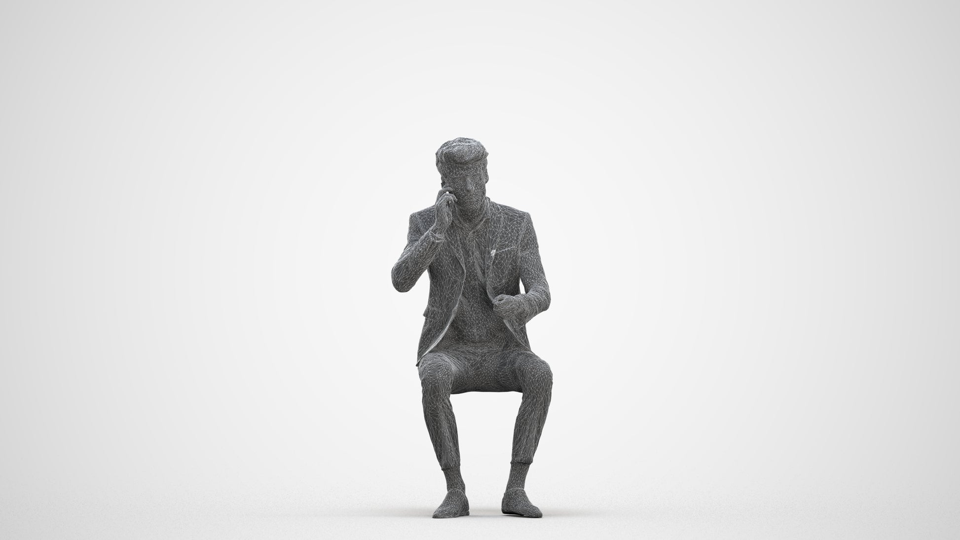 realistic 3D man business, scanned archviz people for Blender and 3ds Max, three-quarter front view render