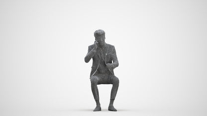 realistic 3D man business, scanned archviz people for Blender and 3ds Max, three-quarter front view render