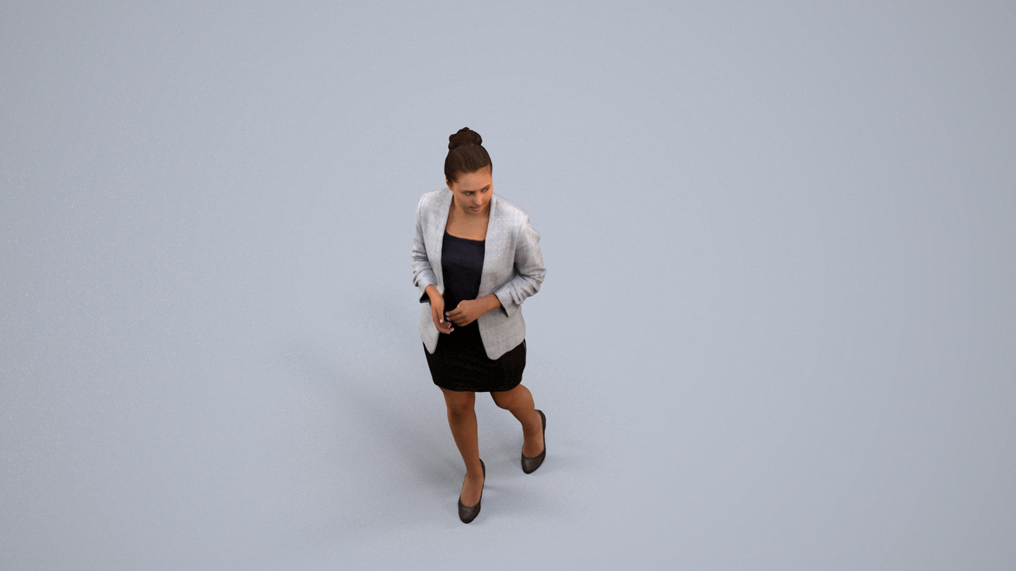 scanned 3D woman business, photogrammetry people for Enscape and V-Ray, standing pose render