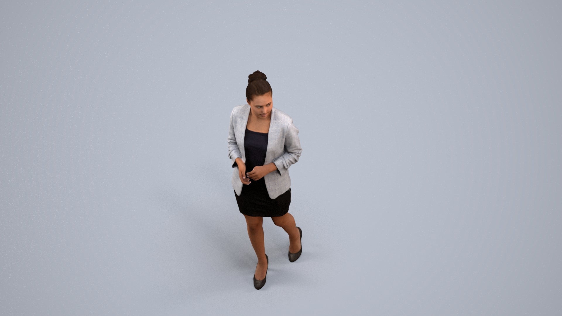 scanned 3D woman business, photogrammetry people for Enscape and V-Ray, standing pose render
