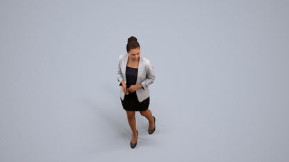 scanned 3D woman business, photogrammetry people for Enscape and V-Ray, standing pose render