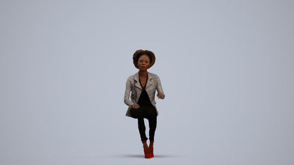 realistic 3D people woman business sitting, render-ready for V-Ray and Corona, FBX OBJ, standing pose render