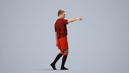 3D scanned girl sport, photorealistic archviz people for Enscape and SketchUp, side view render