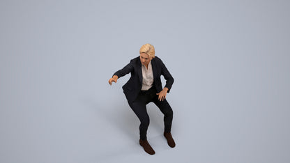scanned 3D woman business mix, photogrammetry people for Enscape and V-Ray, back view render