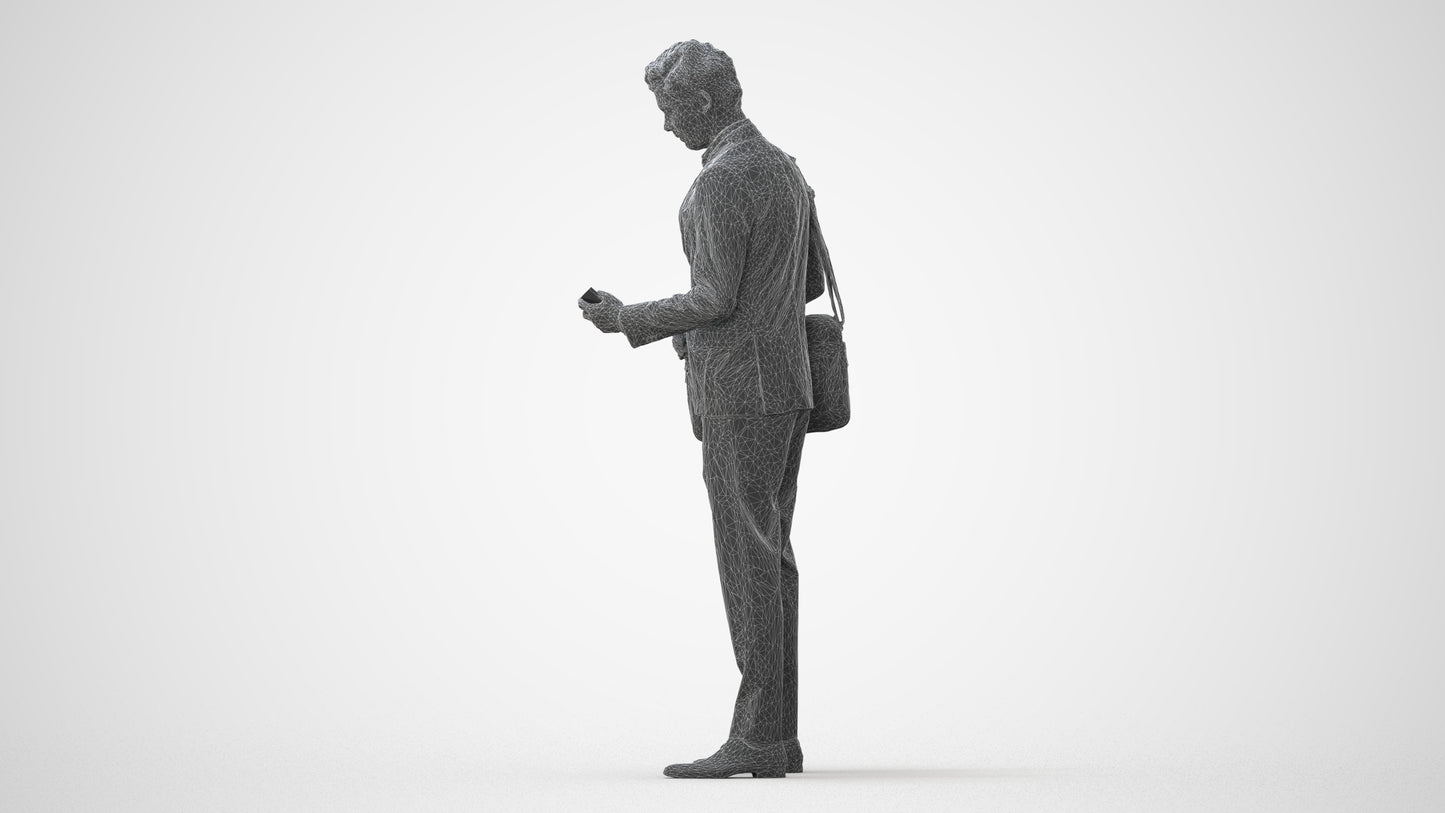 realistic 3D man business, scanned archviz people for Blender and 3ds Max, square thumbnail