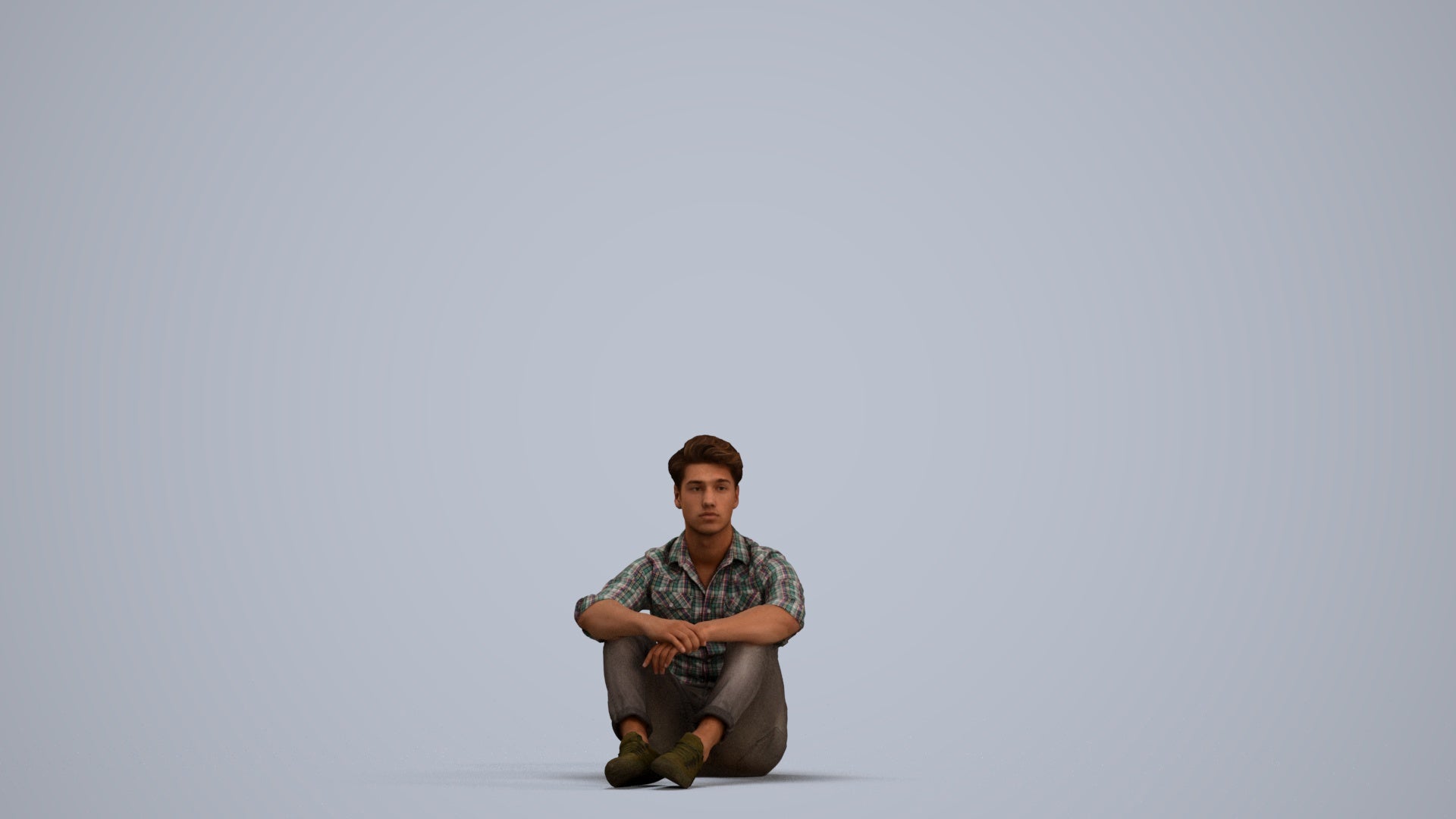 scanned 3D man casual mix, photogrammetry people for Enscape and V-Ray, standing pose render