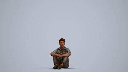 scanned 3D man casual mix, photogrammetry people for Enscape and V-Ray, standing pose render